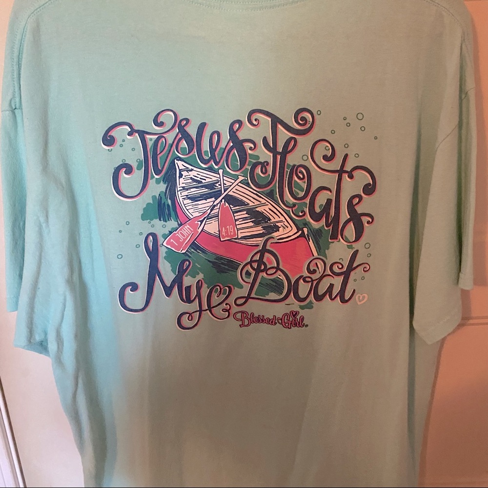 Blessed Girl 2XL Aqua Blue Shirt